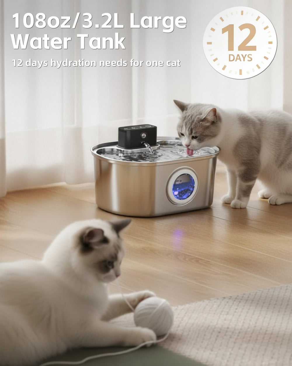 Emdoro 3.2l capacity reservoir reduces refill frequency during busy days.