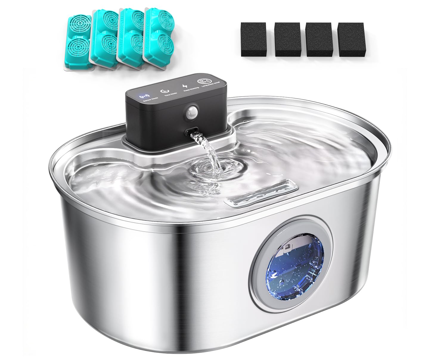 Emdoro cordless cat water fountain with wire-free operation for safe placement.