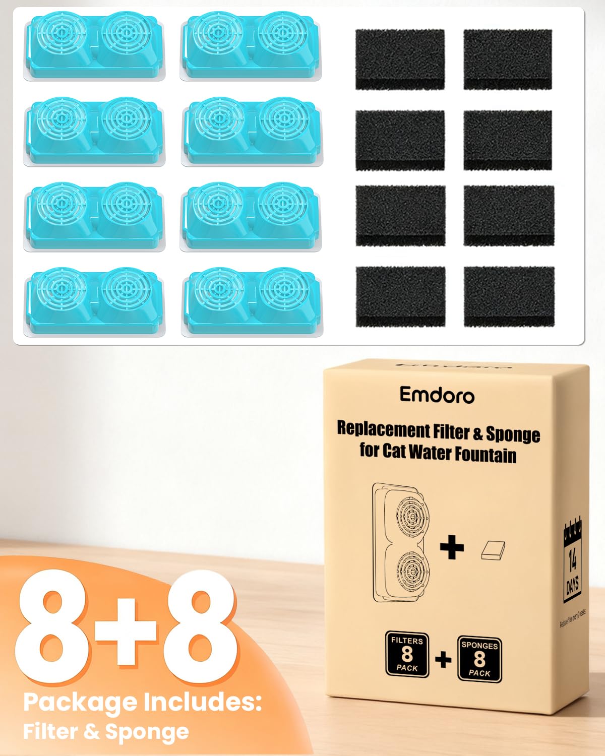 Emdoro sponge traps hair, dirt, and food particles to protect the pump.