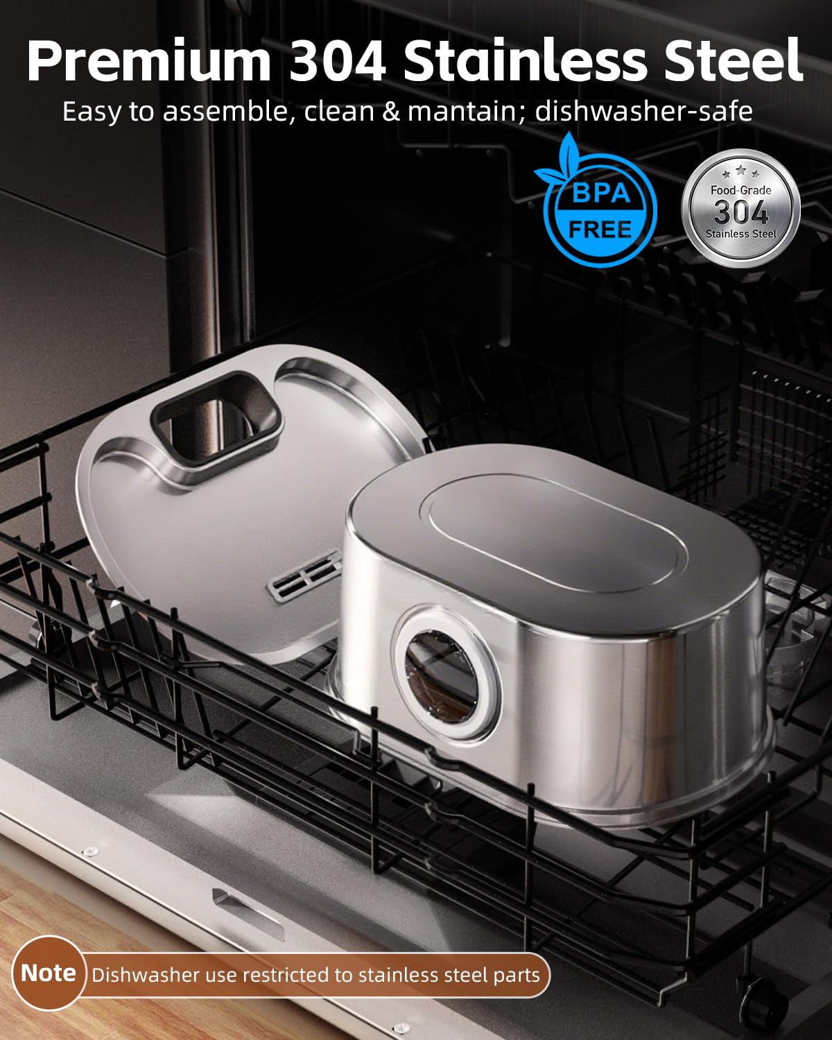 Emdoro multi-stage filtration captures hair and debris for fresh-tasting water.