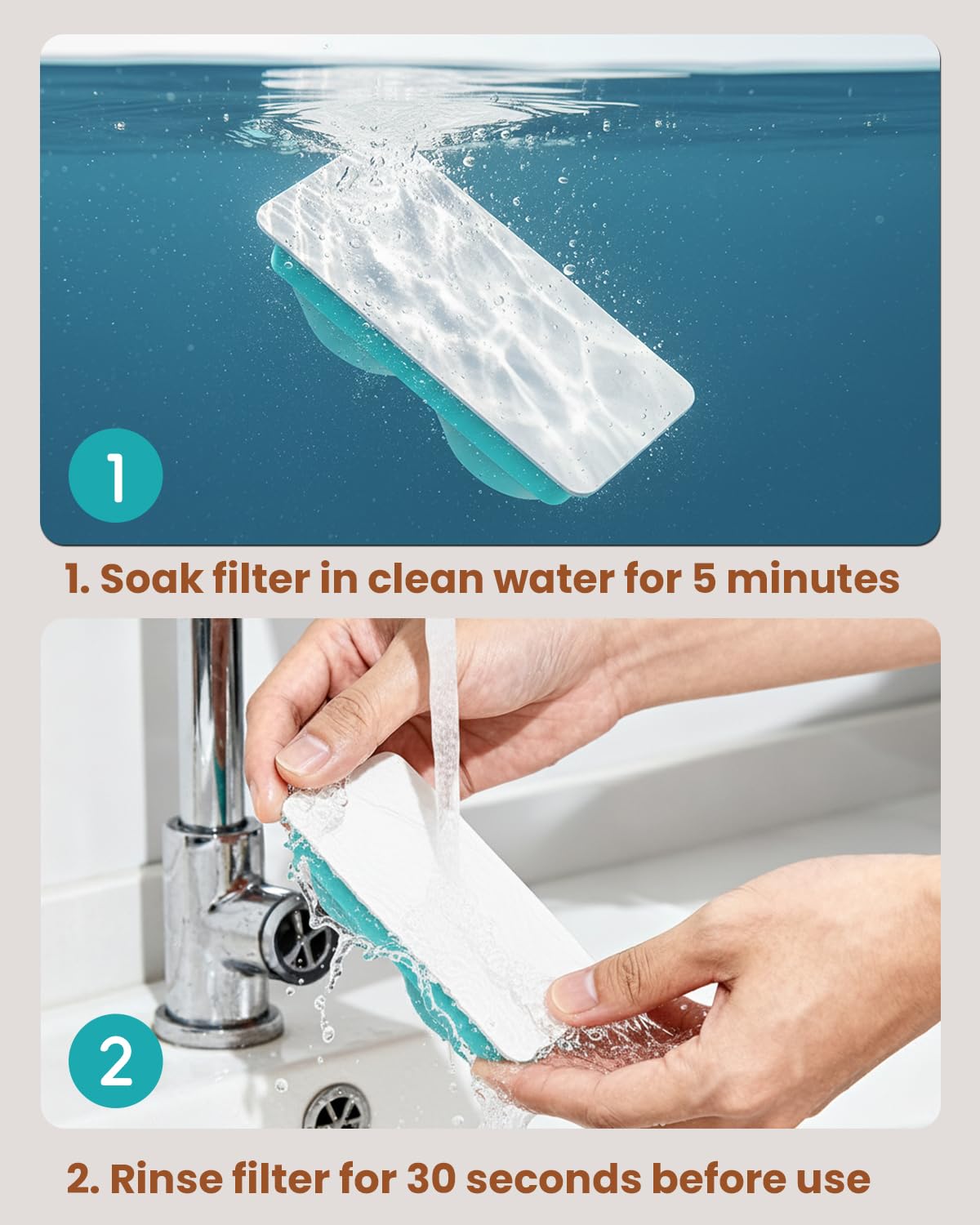 Emdoro new filter soaked before use promotes optimal filtration.