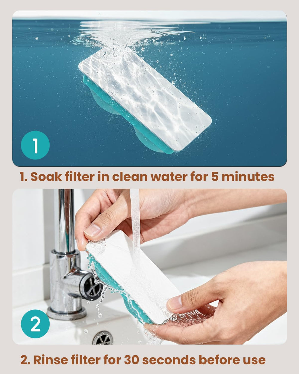 Emdoro new filter soaked before use promotes optimal filtration.