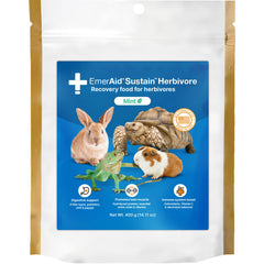 EMERAID Sustain Herbivore Mint pack shows balanced recovery nutrition for small pets.