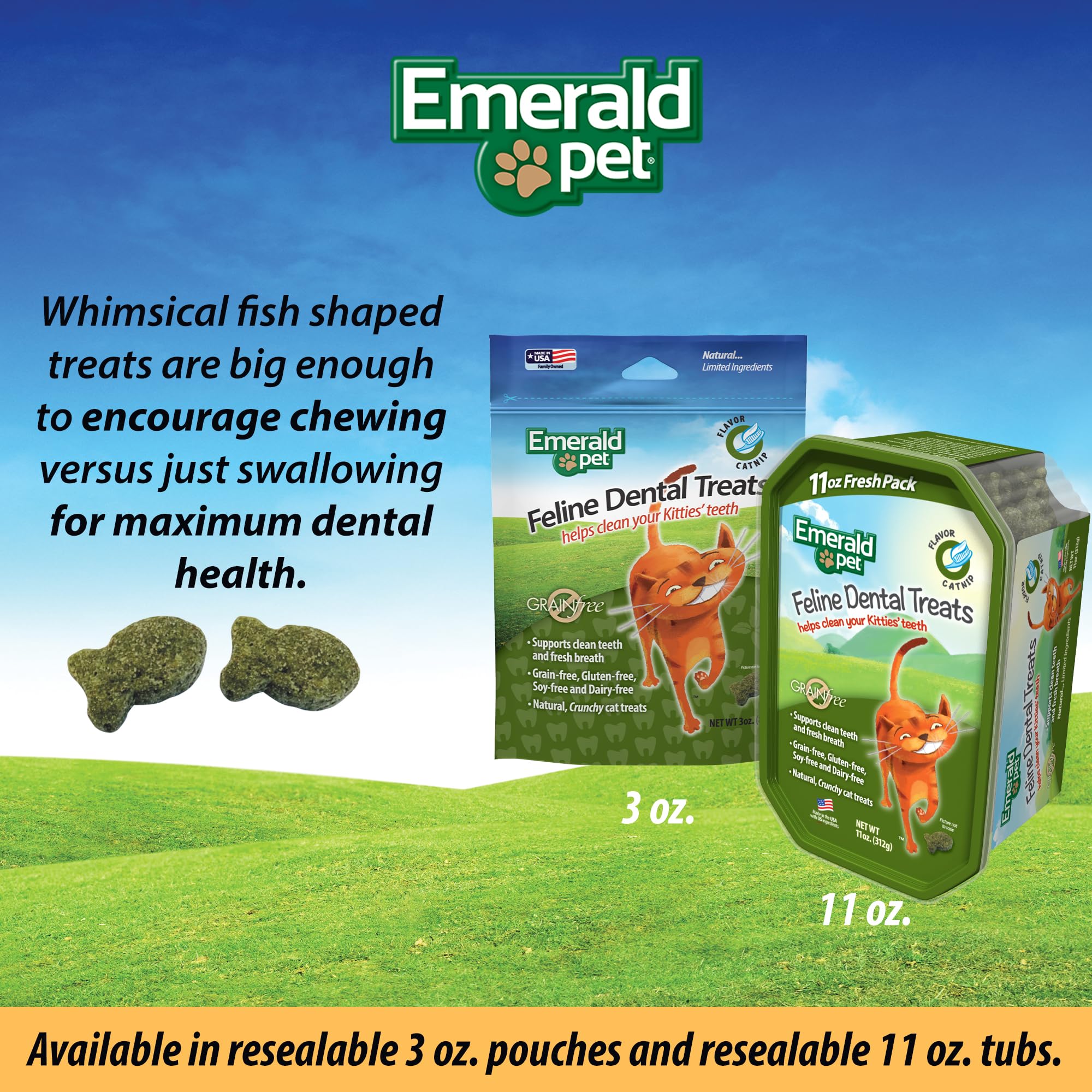 Emerald Pet cat dental treats salmon recipe for healthy gums