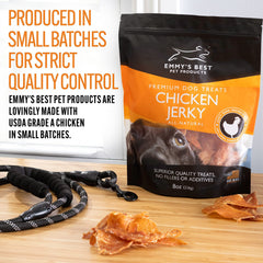 Emmy's Best EBPP chicken jerky training treat ready for rewarding dogs.