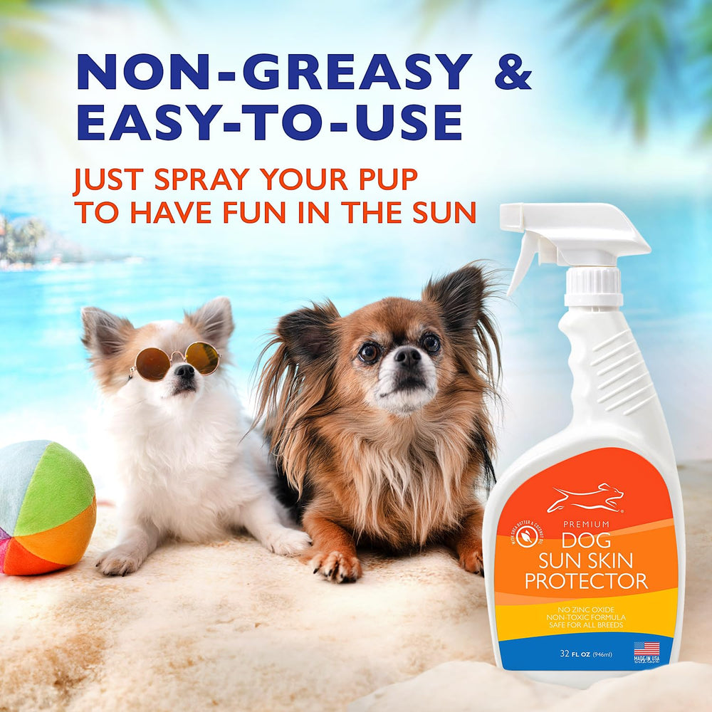 Emmy's Best EBPP spray leaves a non-greasy finish on dogs.