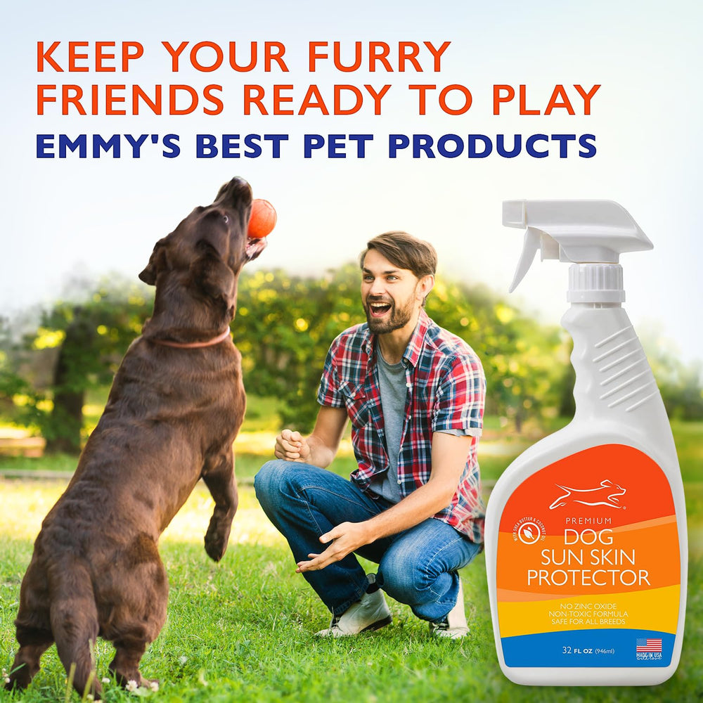 Emmy's Best EBPP sunscreen on nose and paws shields sensitive areas from sun.