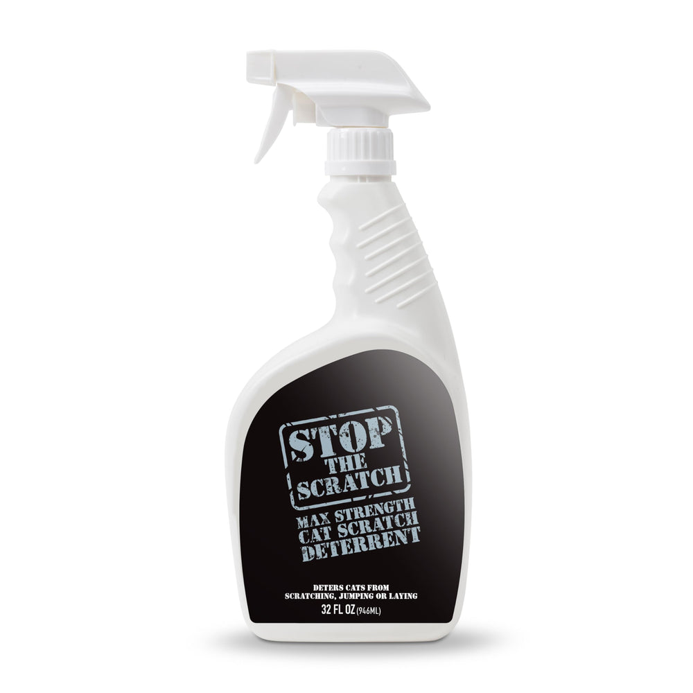 Emmy's Best EBPP Stop The Scratch bottle in action deterring cat scratching