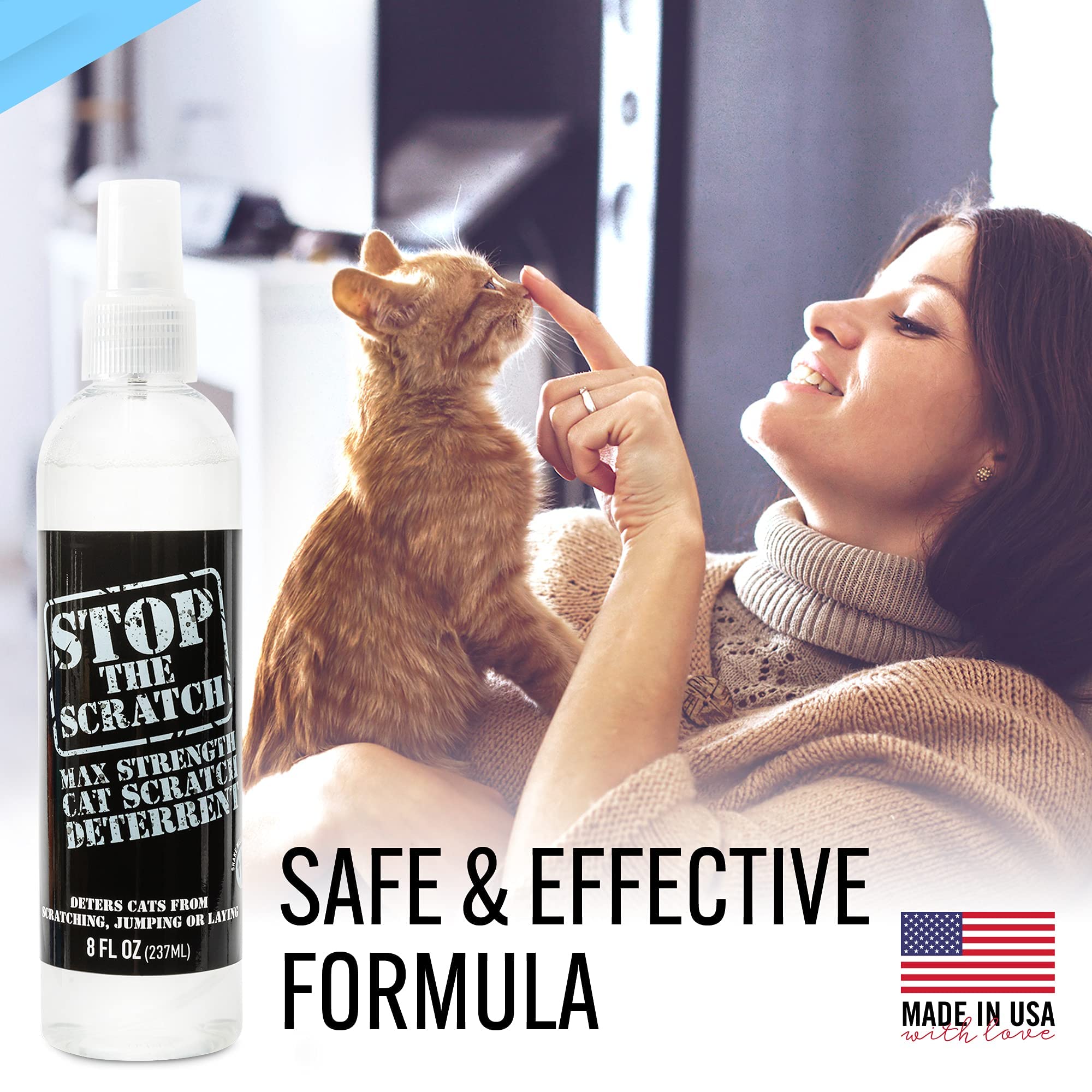 The spray is being used on drapes and fabrics to deter scratching.