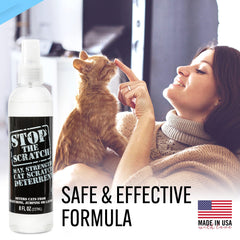 The spray is being used on drapes and fabrics to deter scratching.
