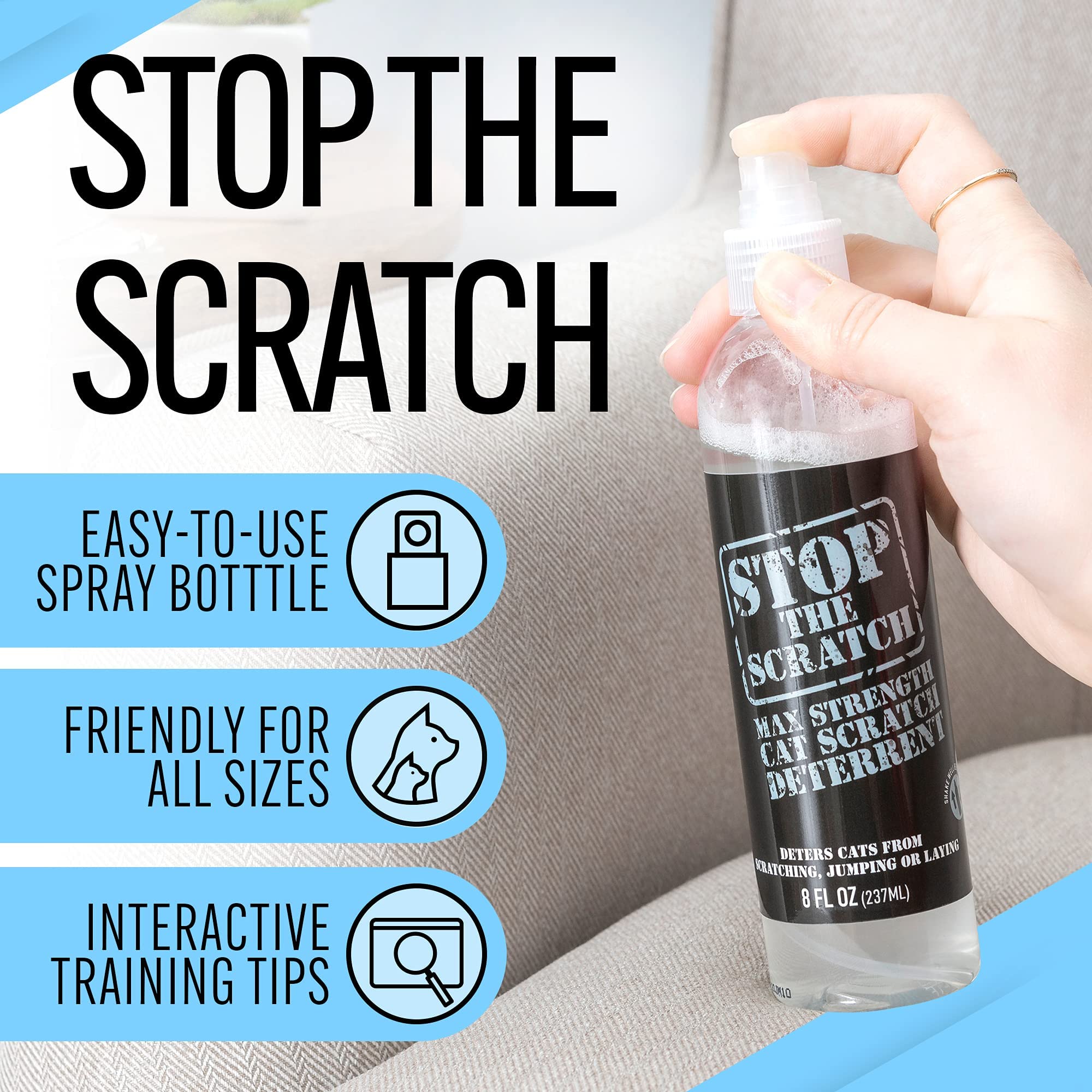 Emmy's Best EBPP Stop The Scratch near furniture helps prevent damage.