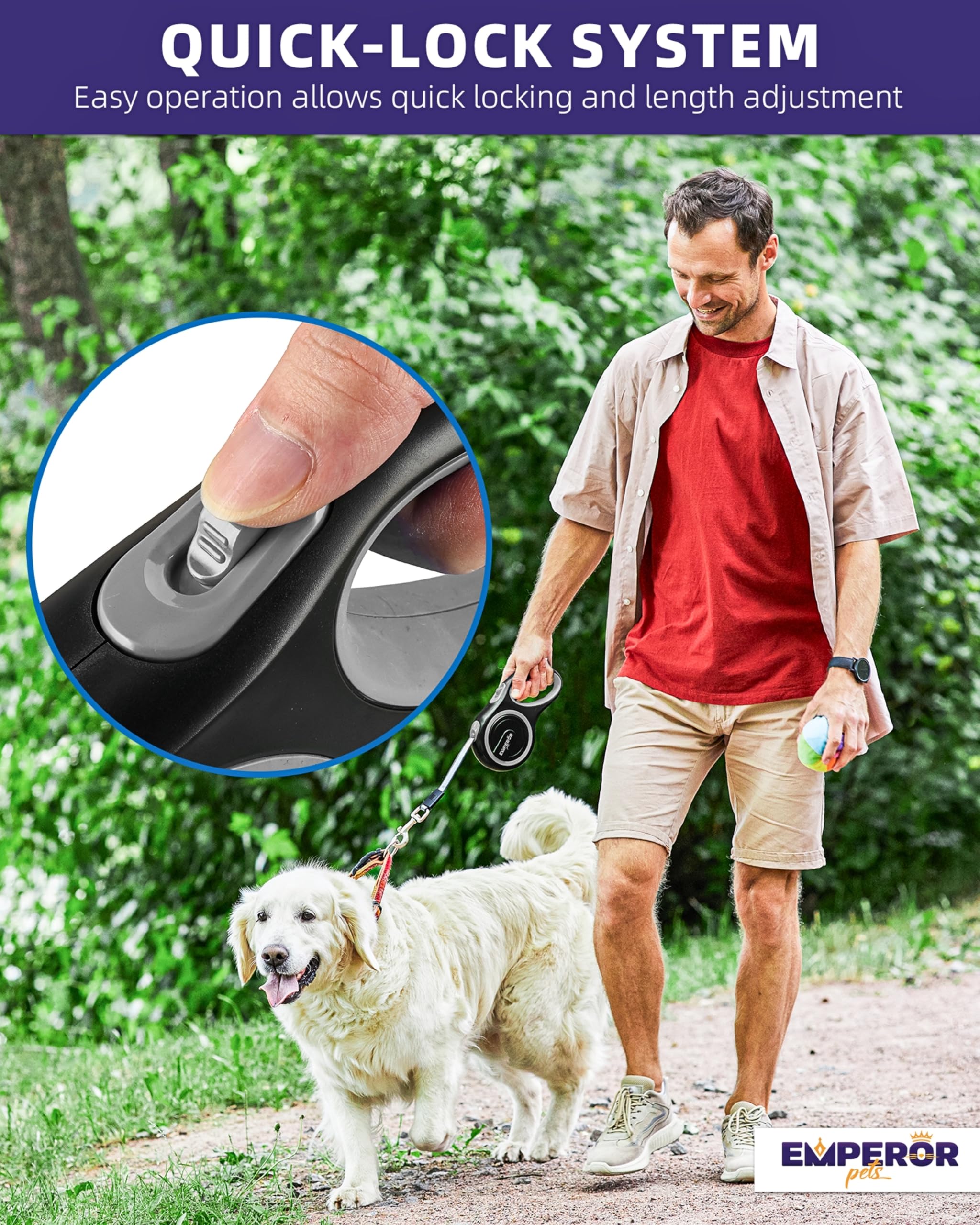 Emperor Pets outdoor walking leash with anti slip handle for secure grip during adventures