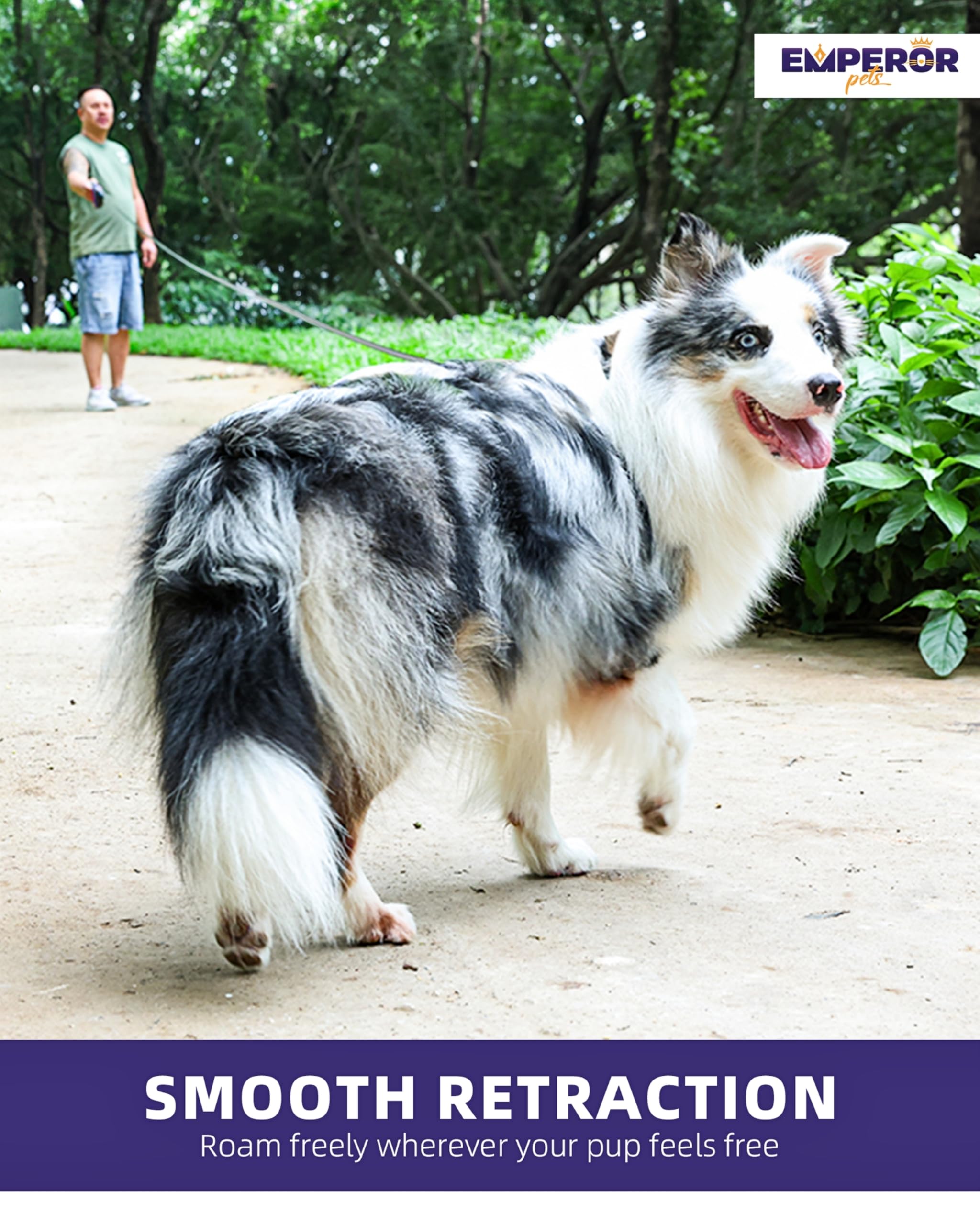 Emperor Pets leash supports dogs up to 110 lbs for reliable control