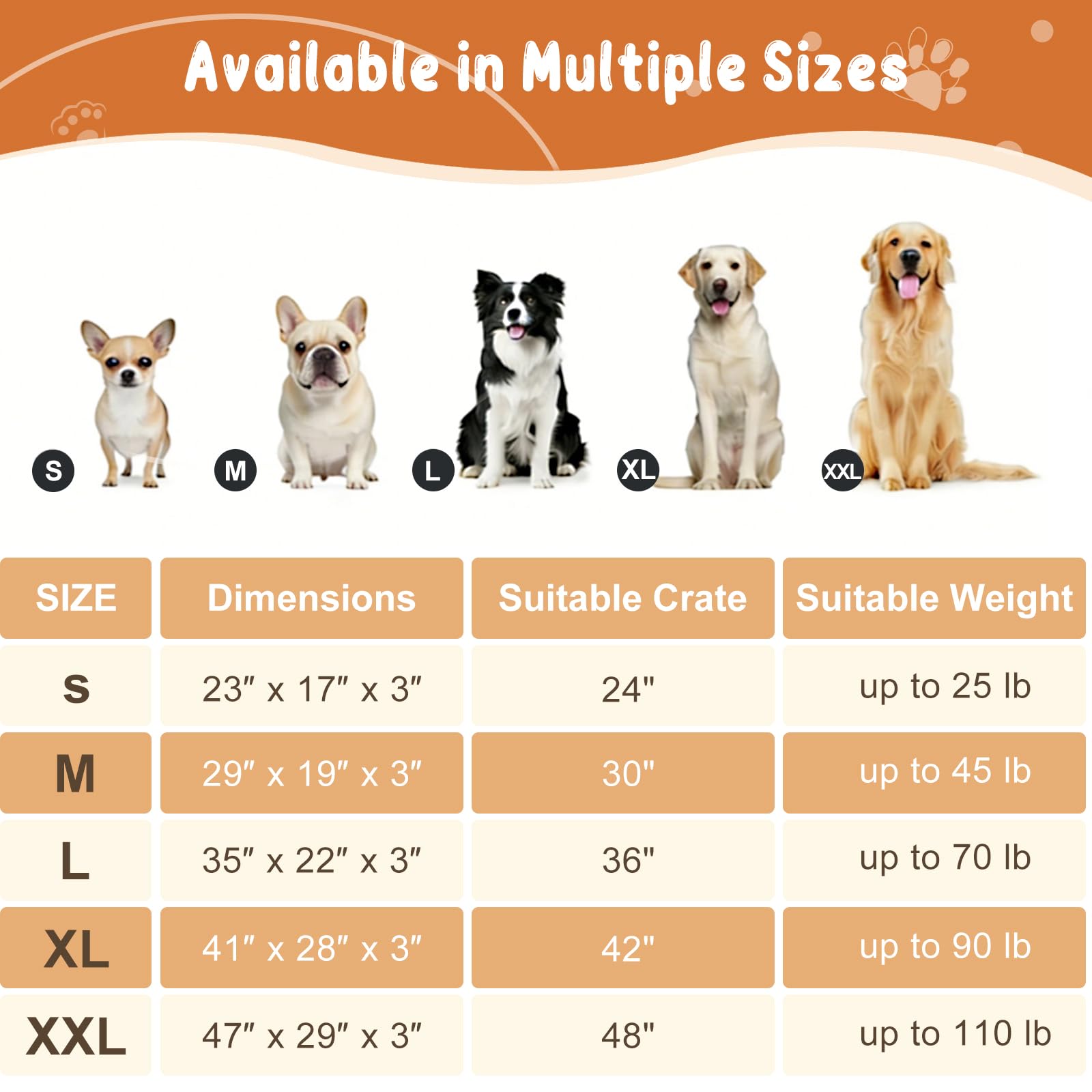 EMPSIGN fits 42-inch dog crates for XL breeds.