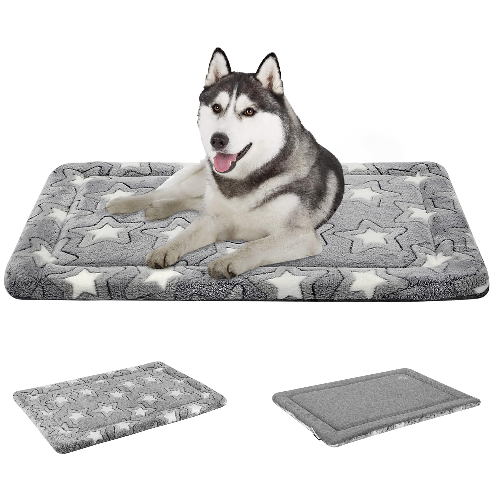EMPSIGN dog crate pad cool side provides cooling comfort in hot weather.