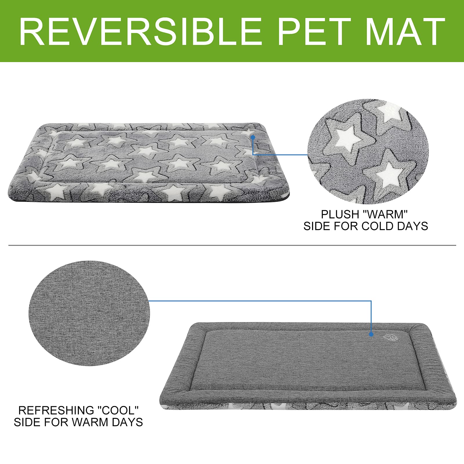 EMPSIGN Reversible Dog Bed lightweight and easy to move.