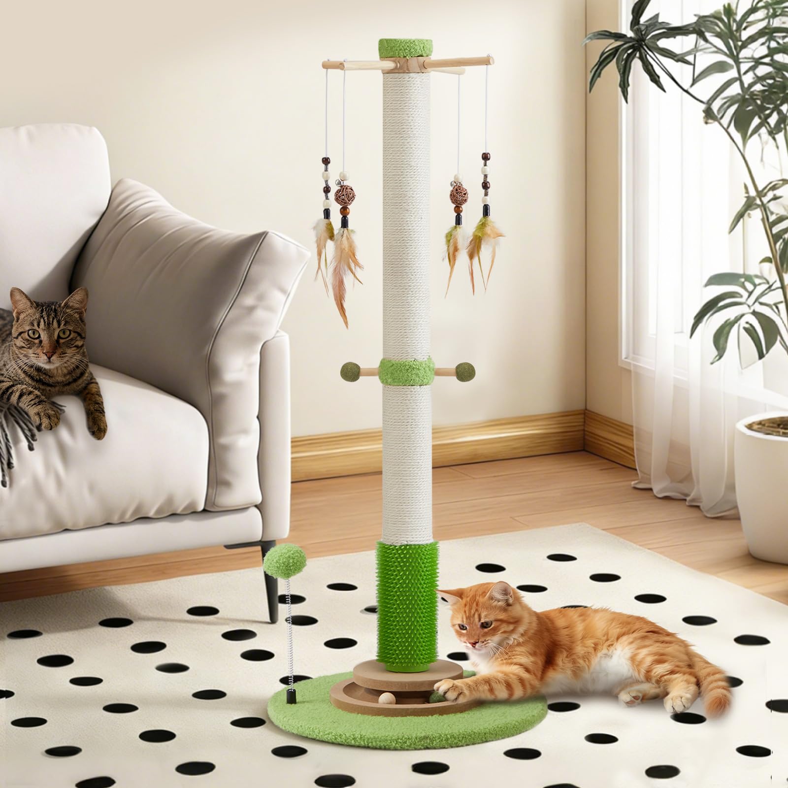 EMUST hanging feather toys with bells invite pouncing and pawing