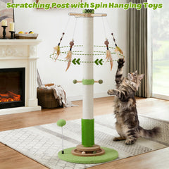 EMUST post with rotatable toys keeps indoor cats engaged and moving