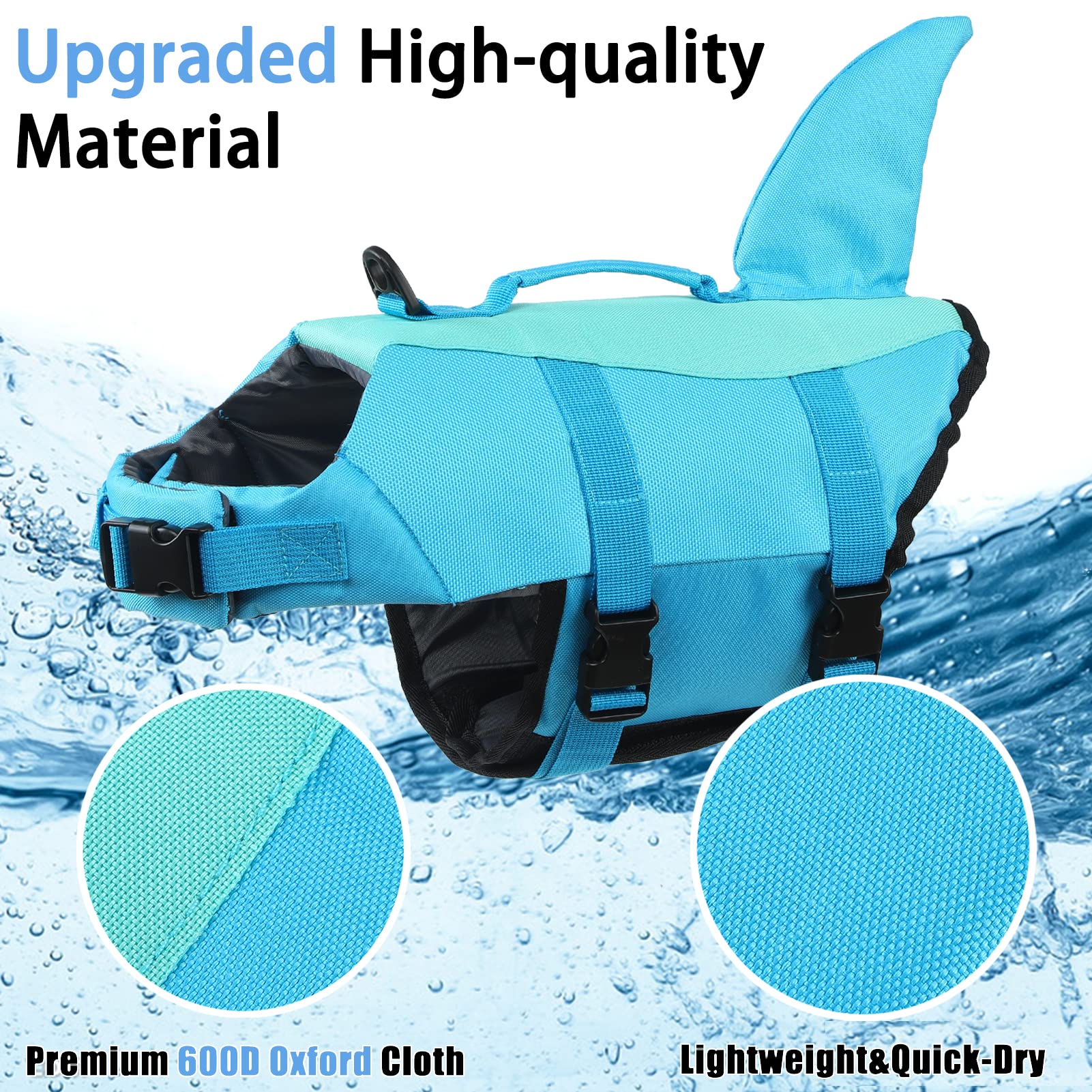 EMUST dog life vest rescue handle for quick lifting from water