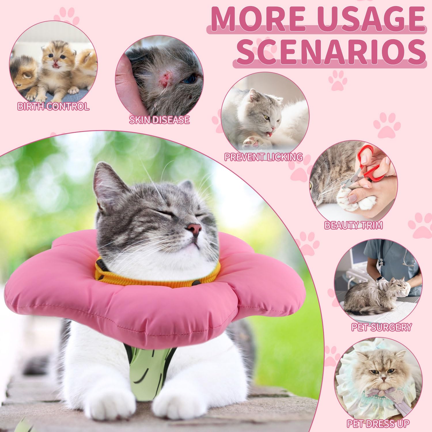 Elastic neck design and wraparound closure for easy on and off.