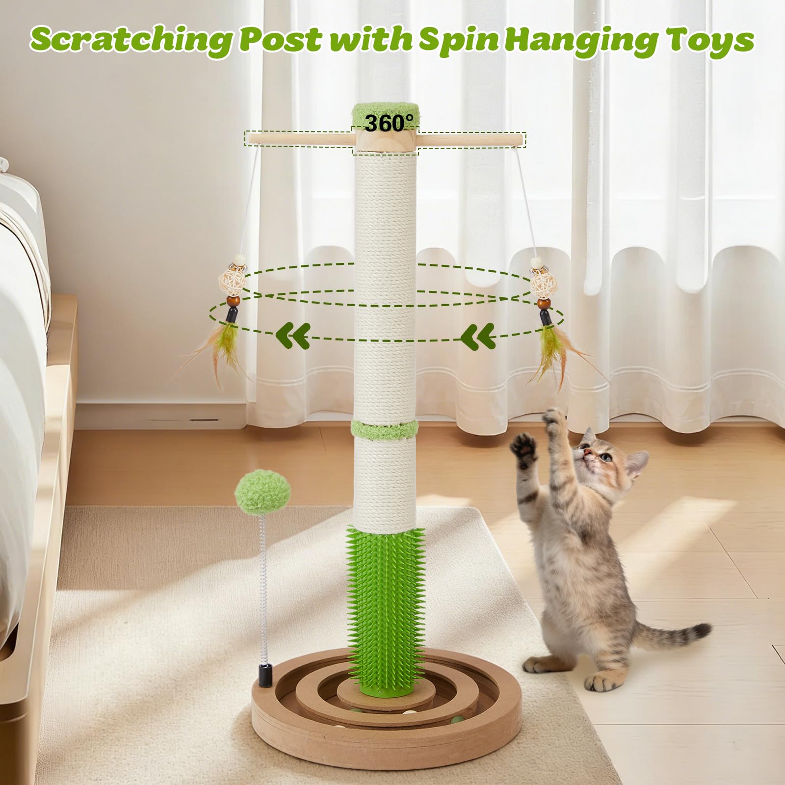 EMUST sisal rope surface offers paw friendly texture for natural scratching