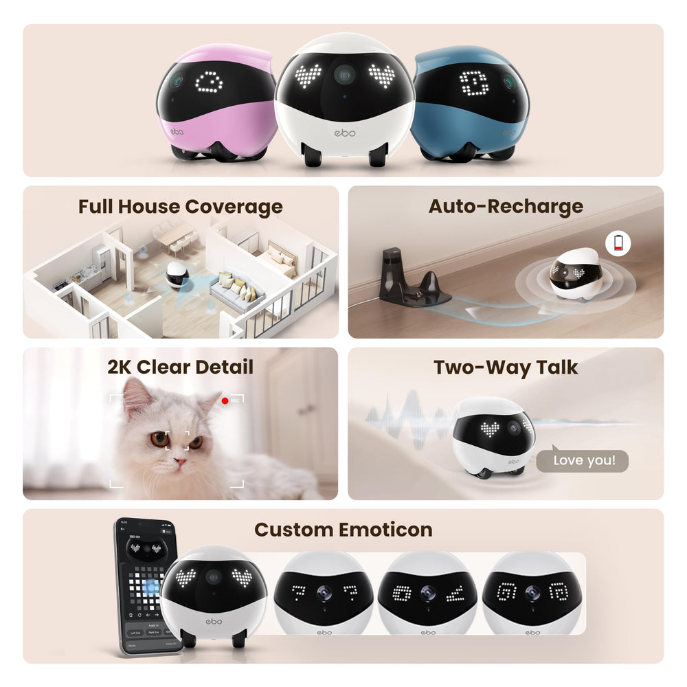 Enabot EBO Air 2 2K camera view captures sharp day and night footage for peace of mind.