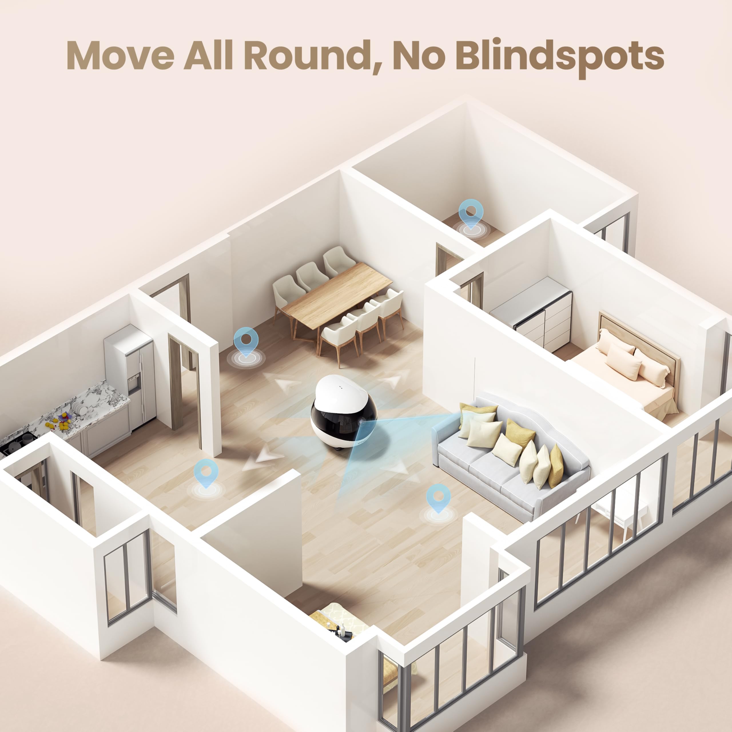 Control EBO Air 2 via mobile app for remote room-to-room navigation