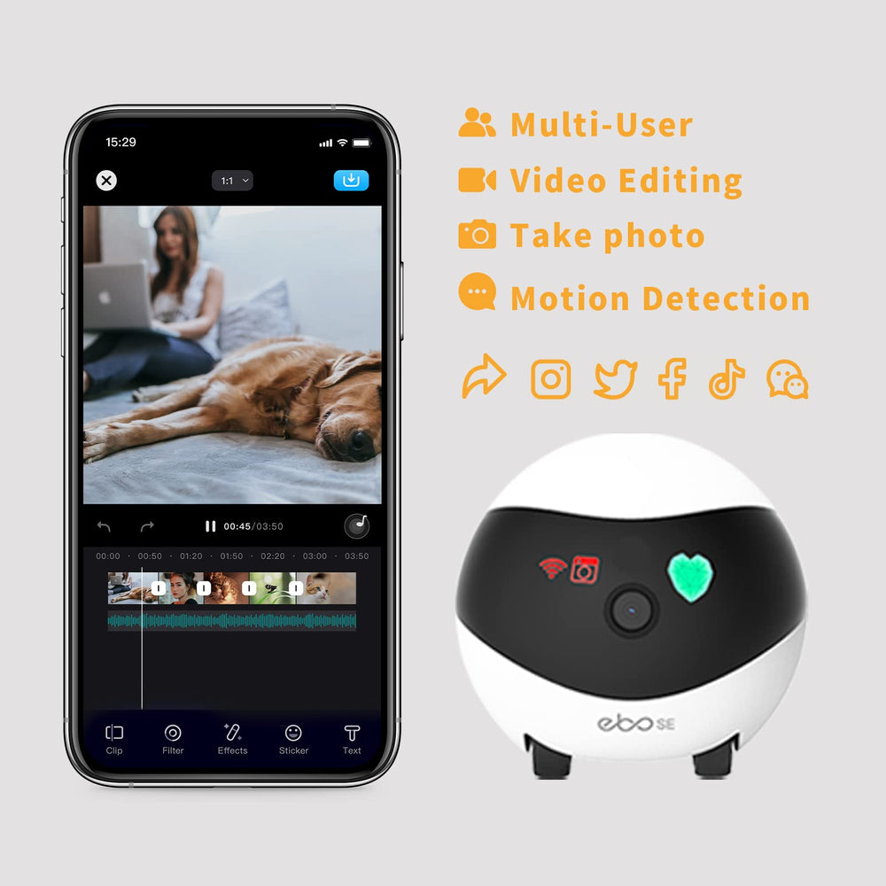 Enabot EBO SE app control interface for mobile management