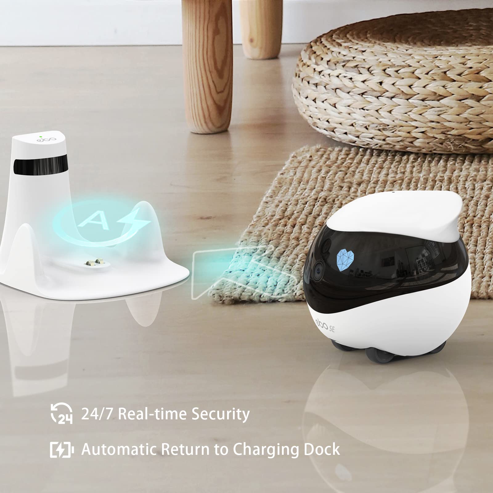 Enabot EBO SE auto recharge dock keeps it ready