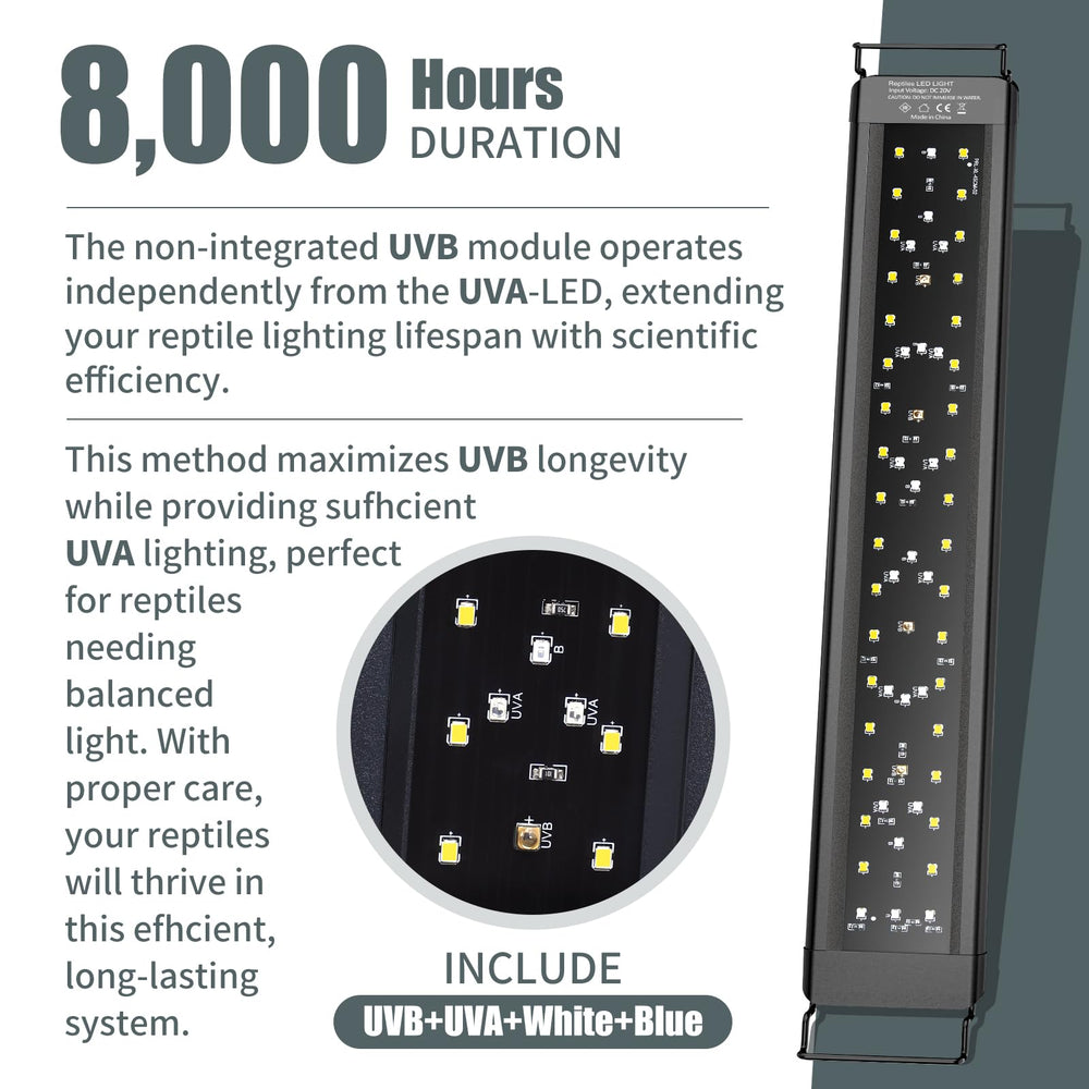 Durable aluminum housing of EnchOrch reptile light for long life