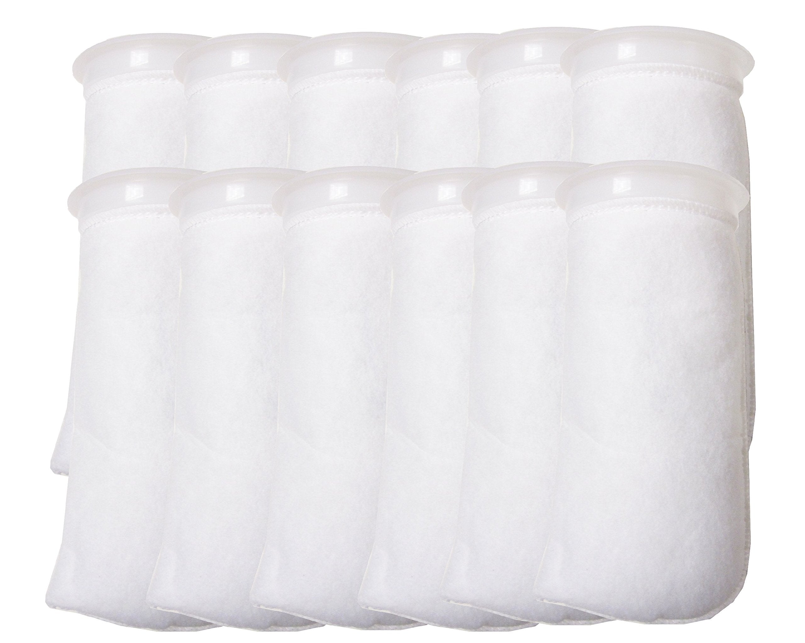 Encompass All 12-pack 4-inch ring filter socks 200 micron front view demonstrates filtration potential.