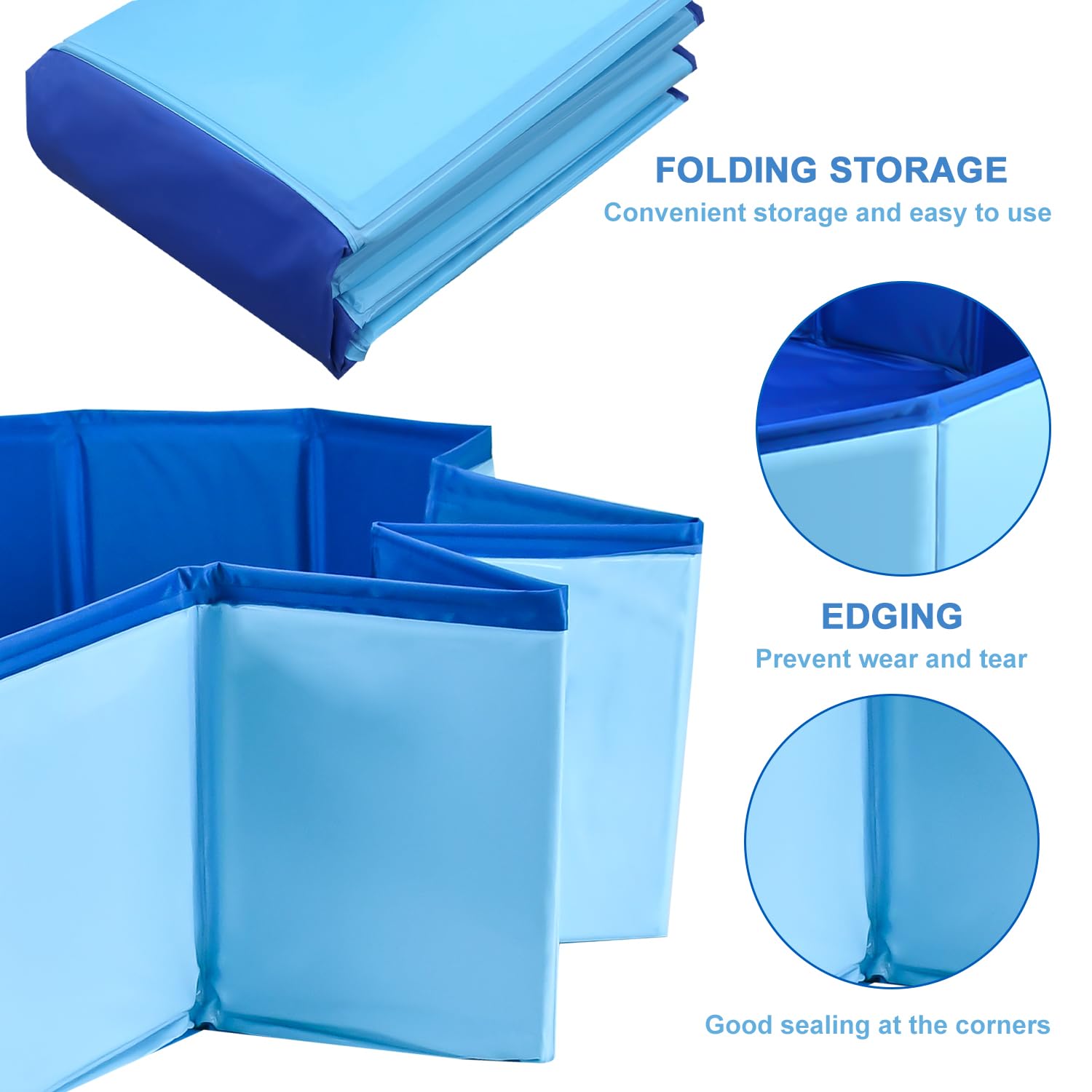 Durable PVC construction on Enenes pool for puncture resistance and long lasting use