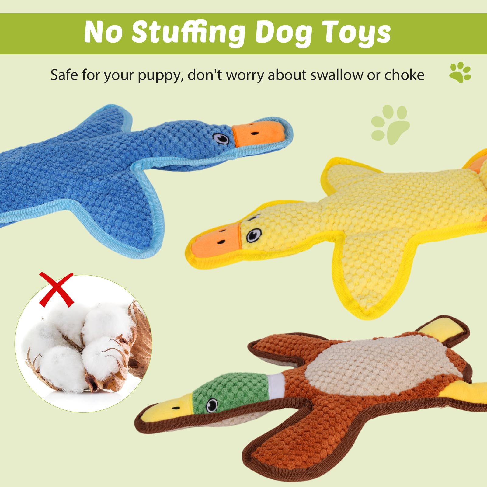 Eneston duck toy squeaky and crinkle detail for sensory engagement.