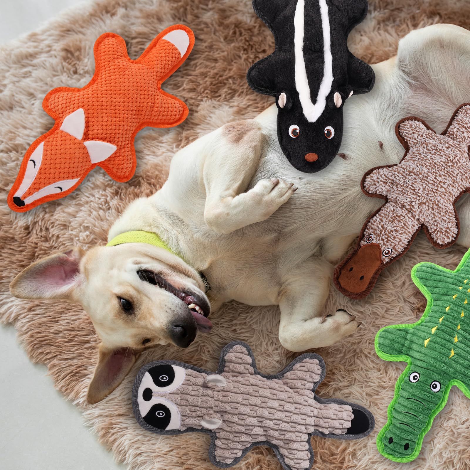 Eneston nylon-bound edges toy boosts durability for heavy chewers.