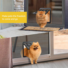 Enjoying cat door outer-frame-durable-screws shows secure installation for long-lasting use.