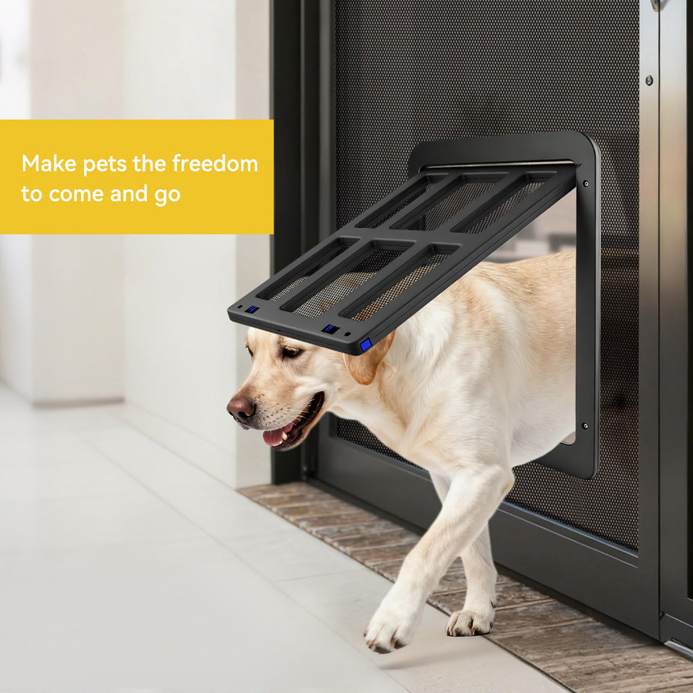 Enjoying dog door screen durable outer frame and hardware ensure long-lasting stability.