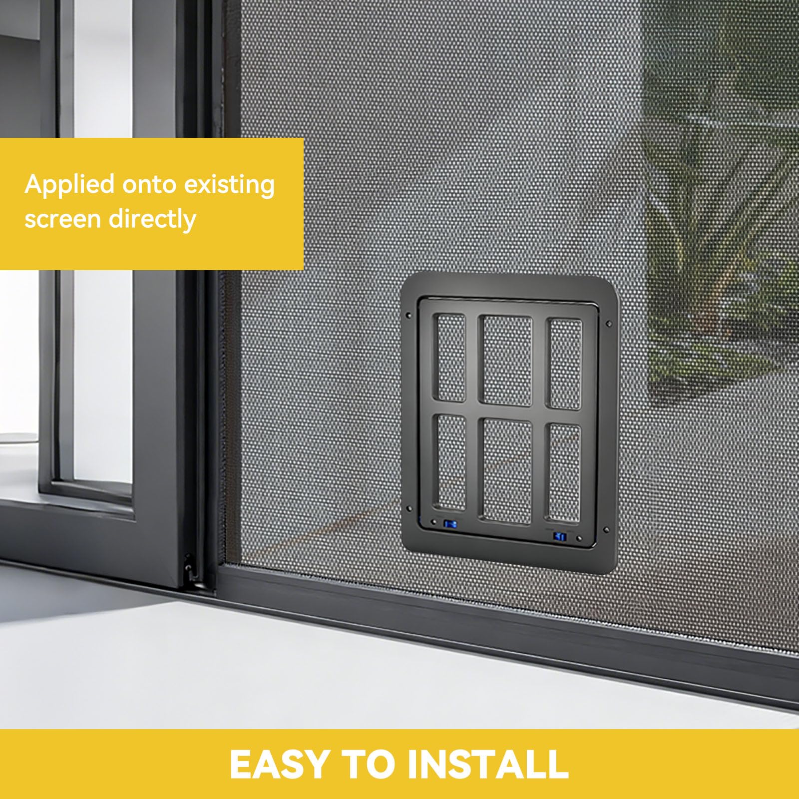 Enjoying dog door screen installation steps show simple setup on an existing screen door.