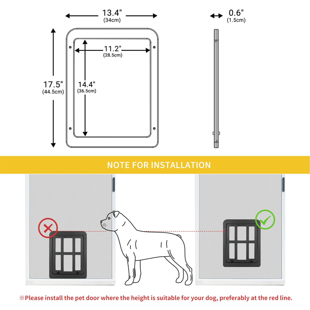 Enjoying dog door screen locking mechanism offers secure, controllable in and out access.