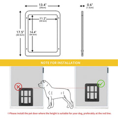 Enjoying dog door screen locking mechanism offers secure, controllable in and out access.