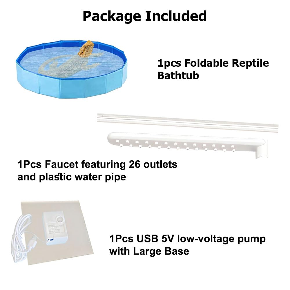 Enochainchin bearded dragon pool built-in filter traps impurities for a cleaner bath