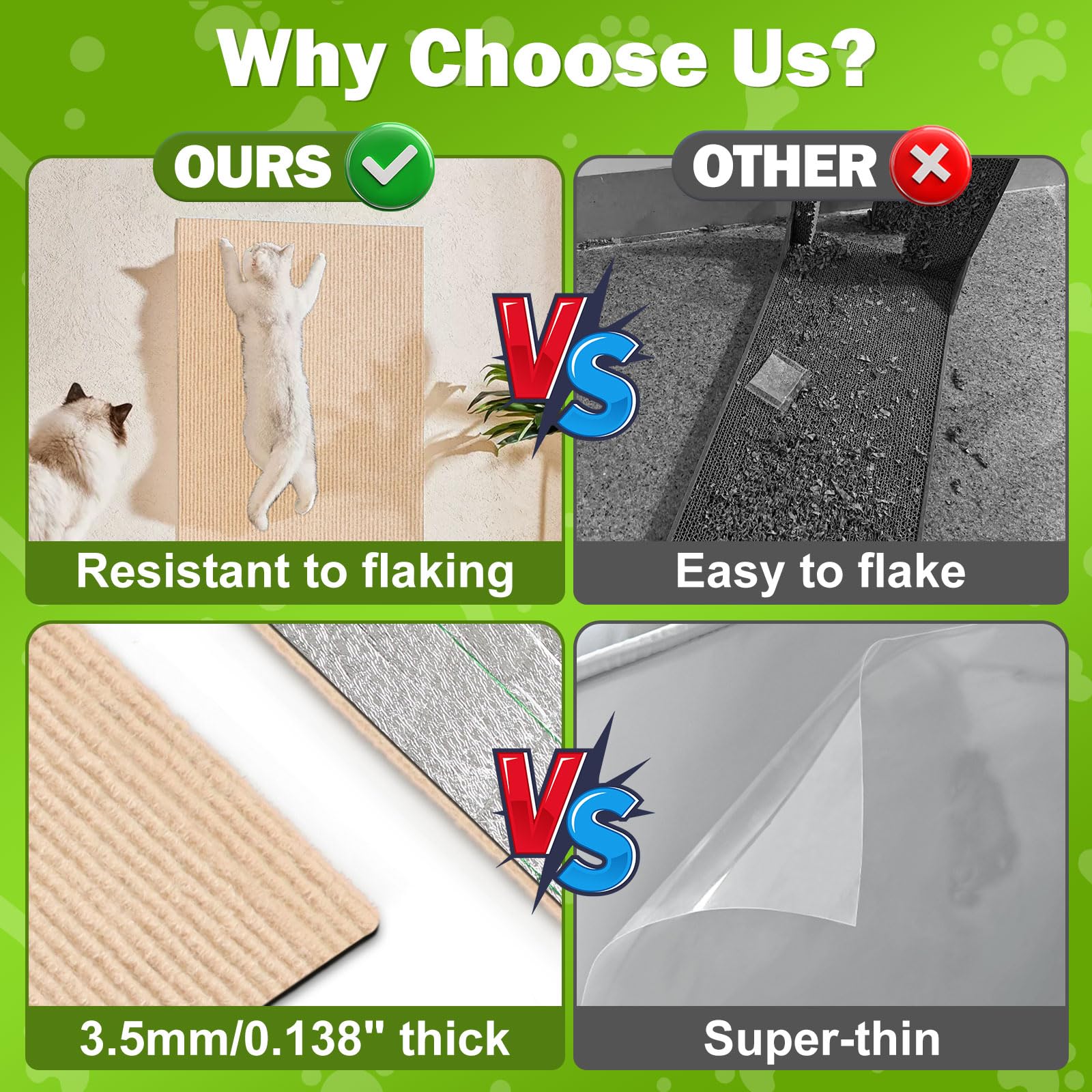 ENONCI Bed Cat Scratcher Pad edge protector demonstrates corner coverage for claws