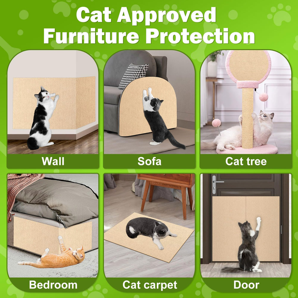 ENONCI Bed Cat Scratcher Pad on sofa protection keeps upholstery scratch-free