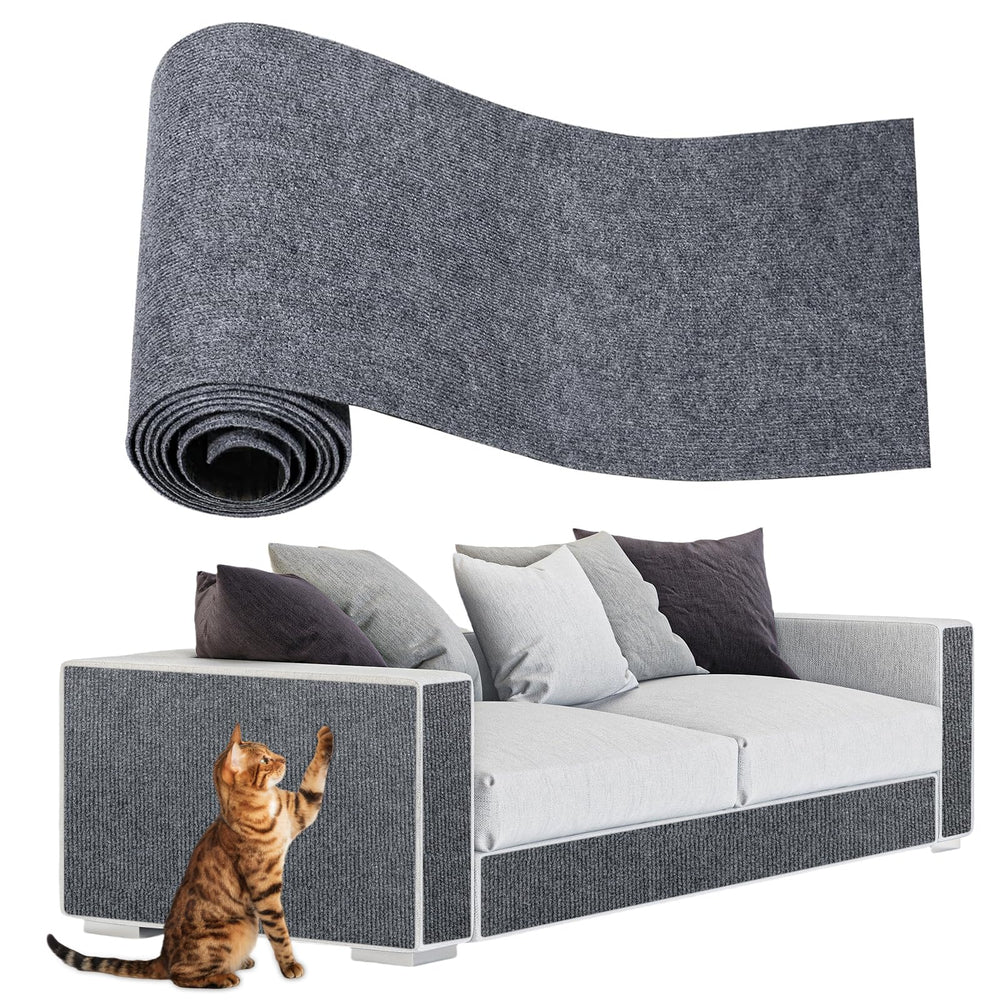 ENONCI cat scratch pad on a couch corner protects furniture from claws.