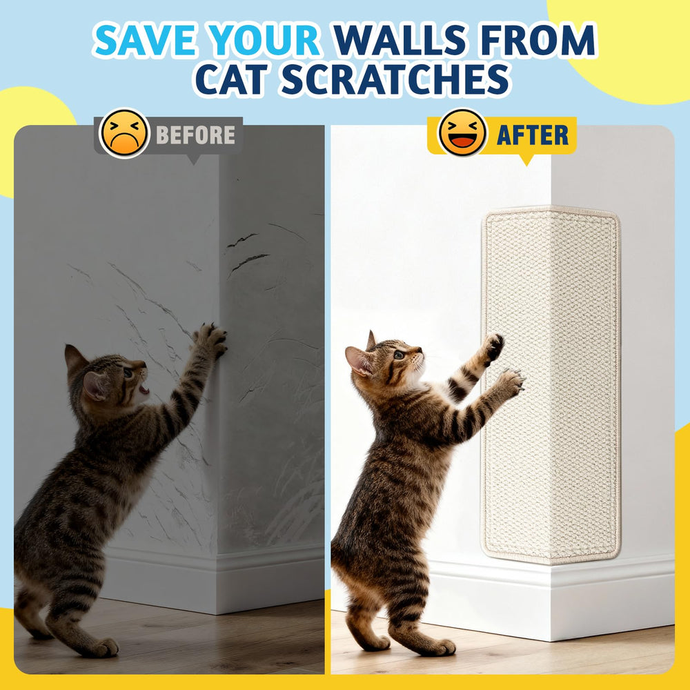 ENONCI cat scratcher mounted on wall for space saving.