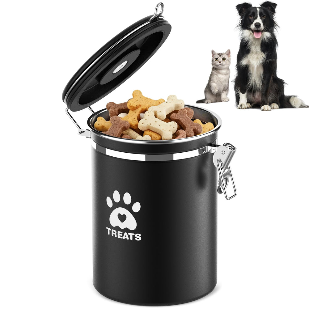 ENONCI dog treat container with airtight lid keeps treats fresh and ready.