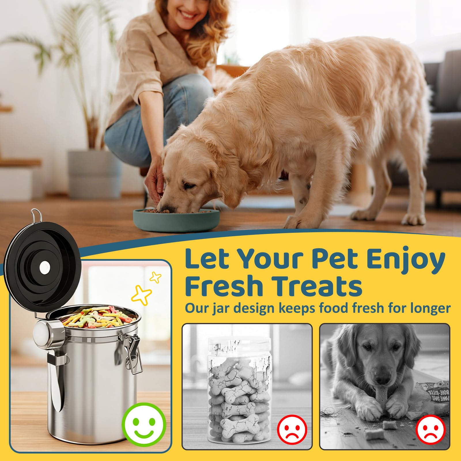 ENONCI durable kitchen storage jar designed for daily pet use.