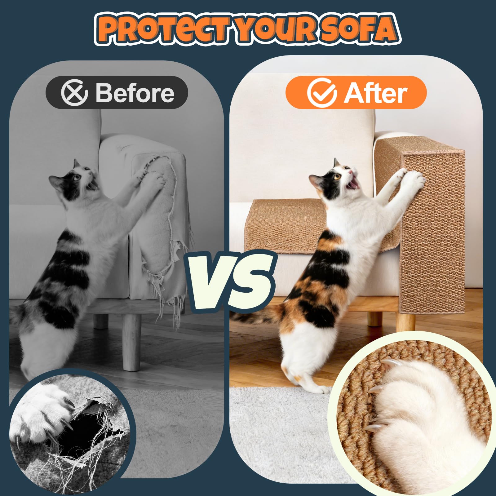 ENONCI full-wrap-design covers edges for comprehensive sofa protection.