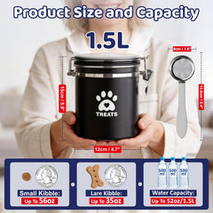 ENONCI stainless steel treat jar on kitchen counter resists rust.
