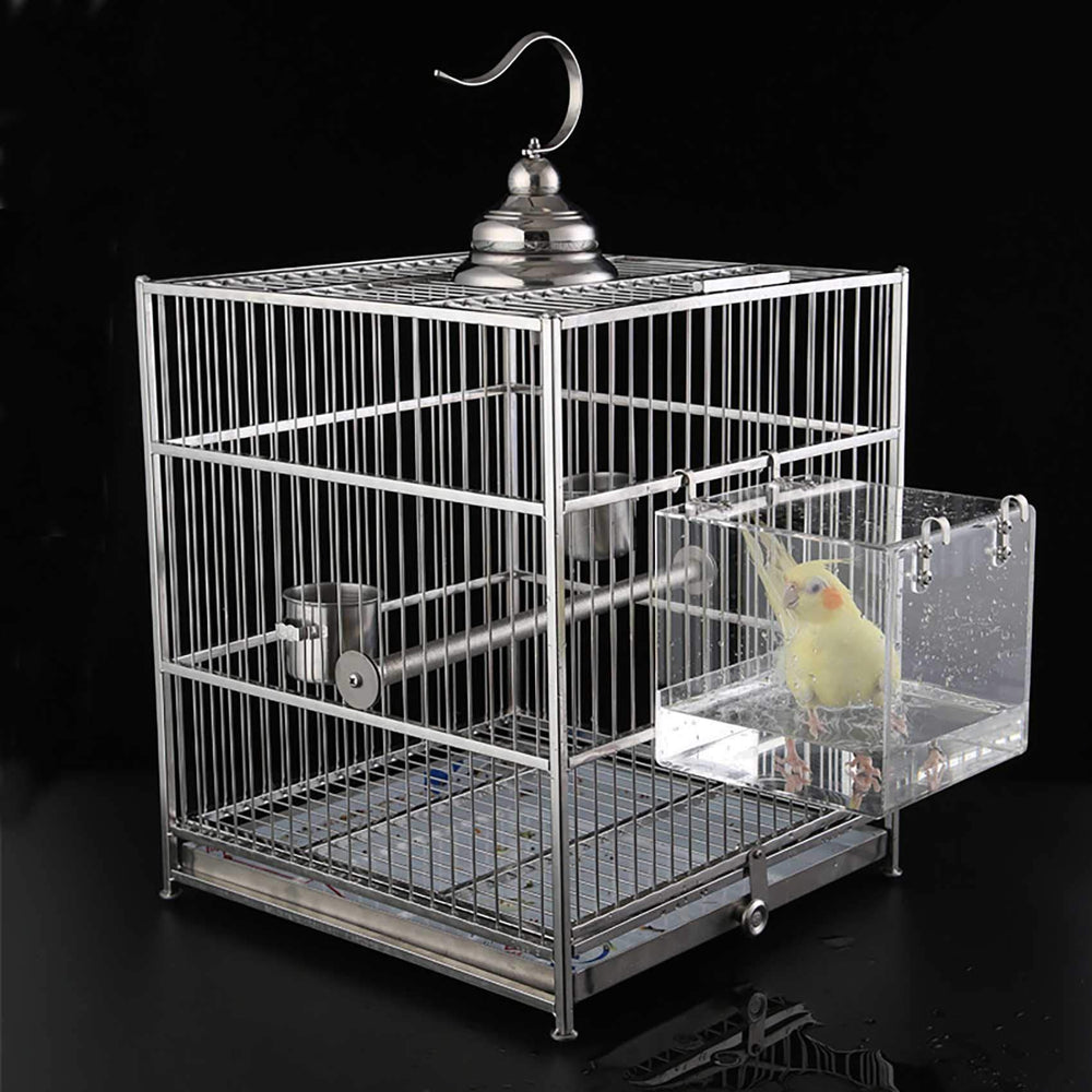 EnoYoo bird bath fits budgie, lovebird, cockatiel, finch, and parakeet cages.
