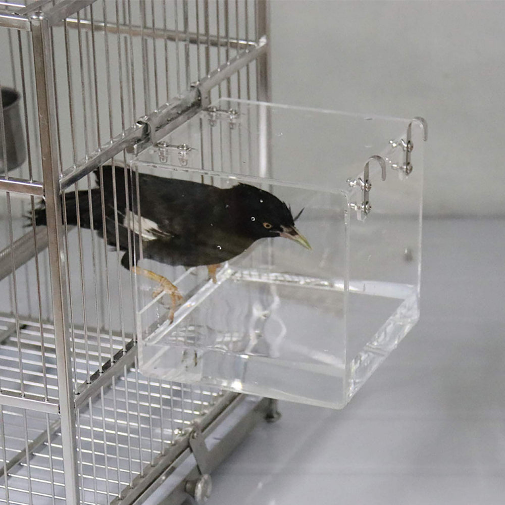 EnoYoo portable bird shower offers convenient rinsing during cage time.